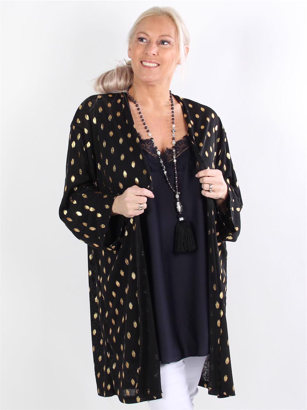 Amora - Tynd cardigan med guld detaljer